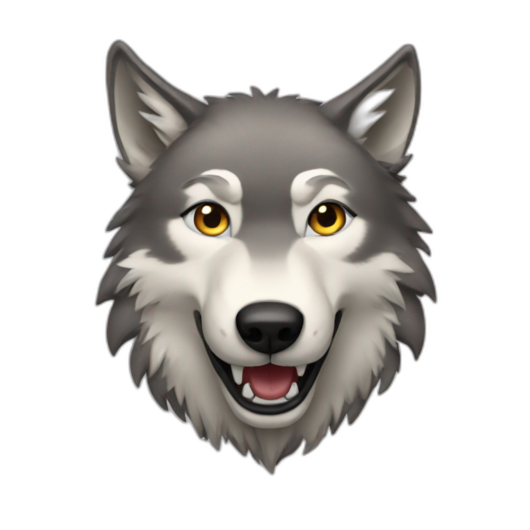wolf happy emoji