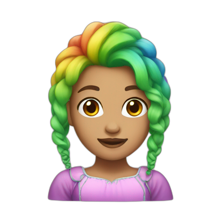 rainbow hair princess emoji
