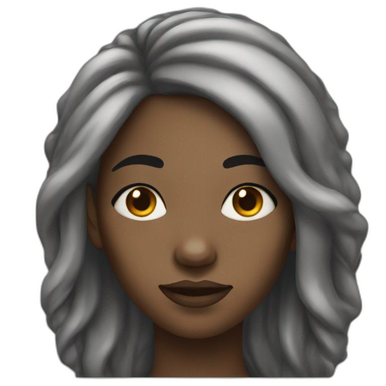 Black woman with long hair close one eye emoji