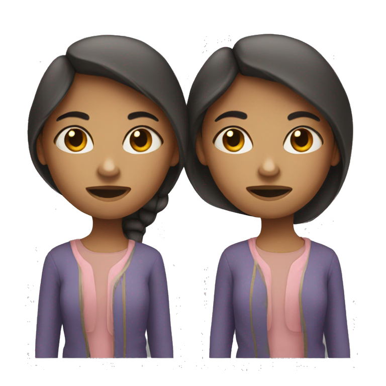 Girl with two headed one body emoji