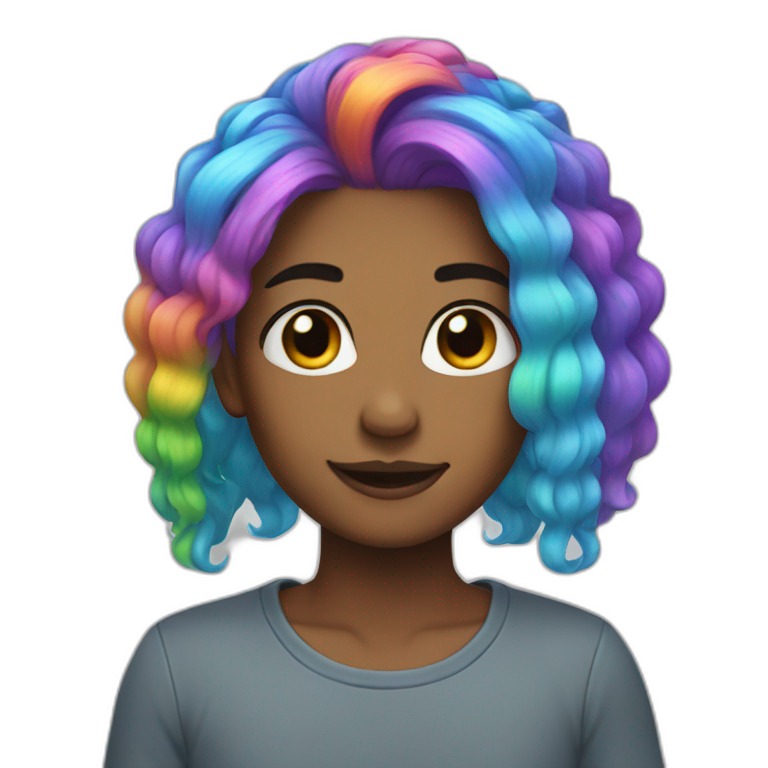 Rainbow hair emoji