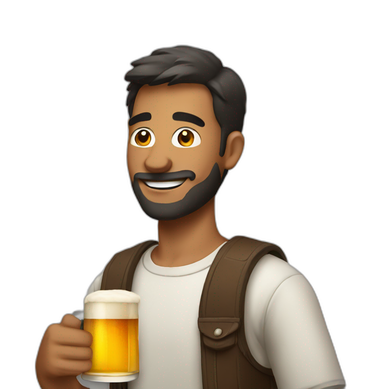A guy with beer emoji