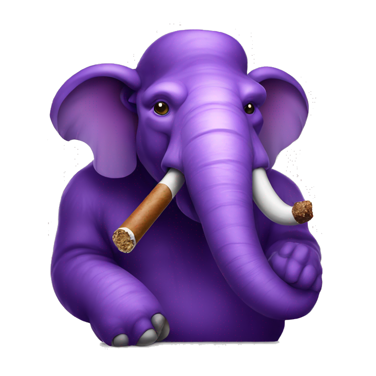 a purple mammoth smoking a cigar emoji
