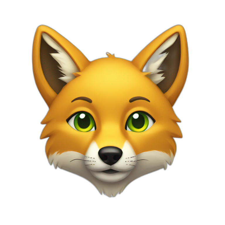 purple yellow fox furry green eyes yellow nose emoji