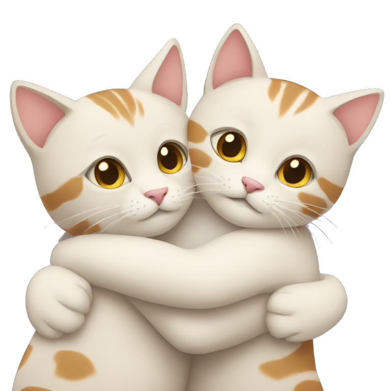 Two cats hugging  emoji