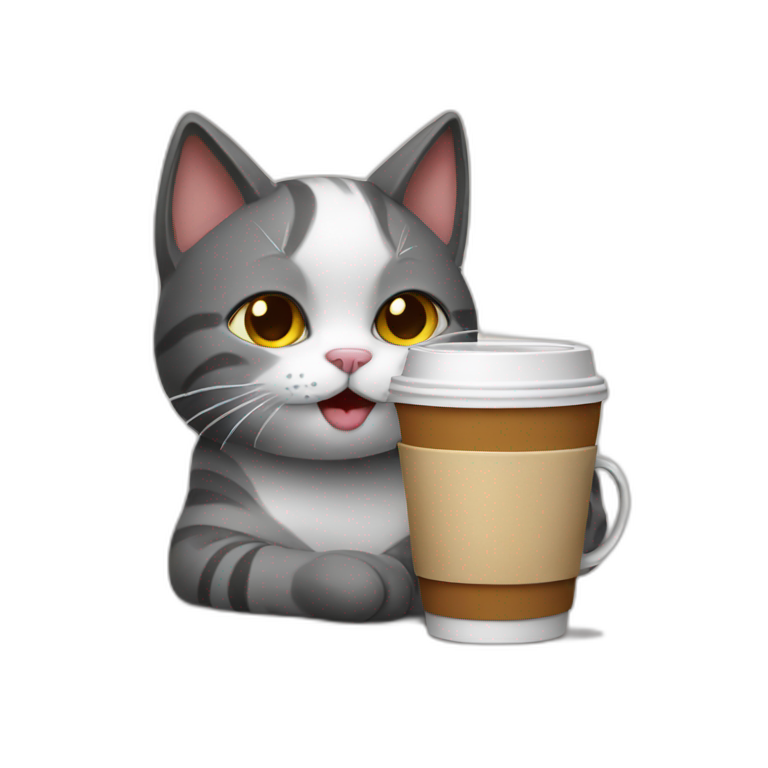 cat drinking coffee emoji