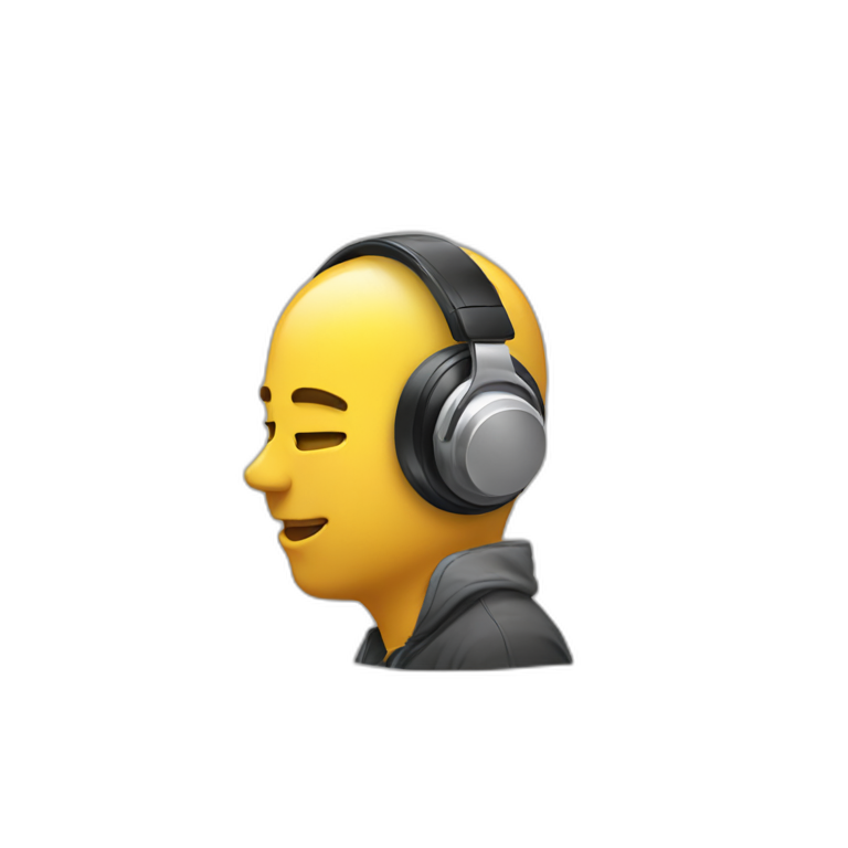 Head with headphones enjoys music emoji