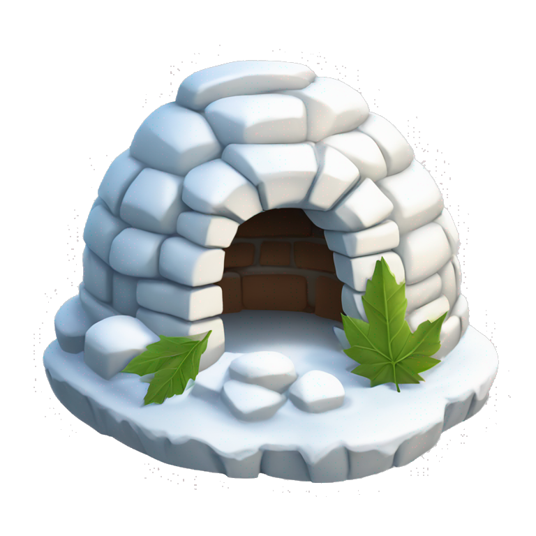 igloo with leafs emoji