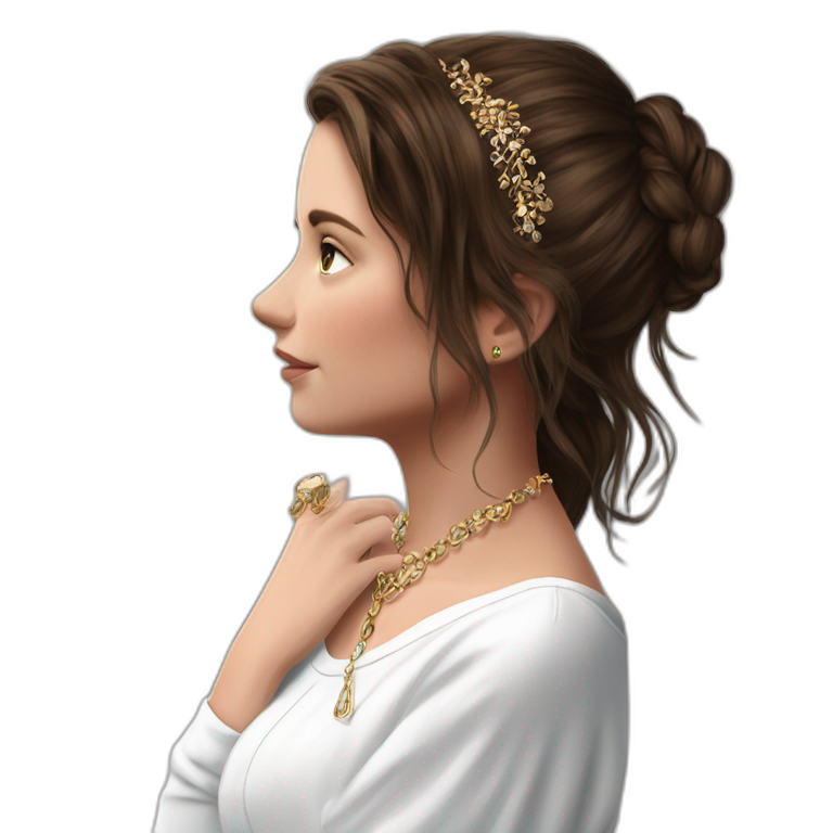 brown haired girl with jewelry emoji