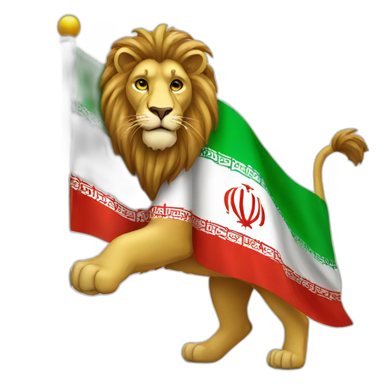 iran flag lion emoji