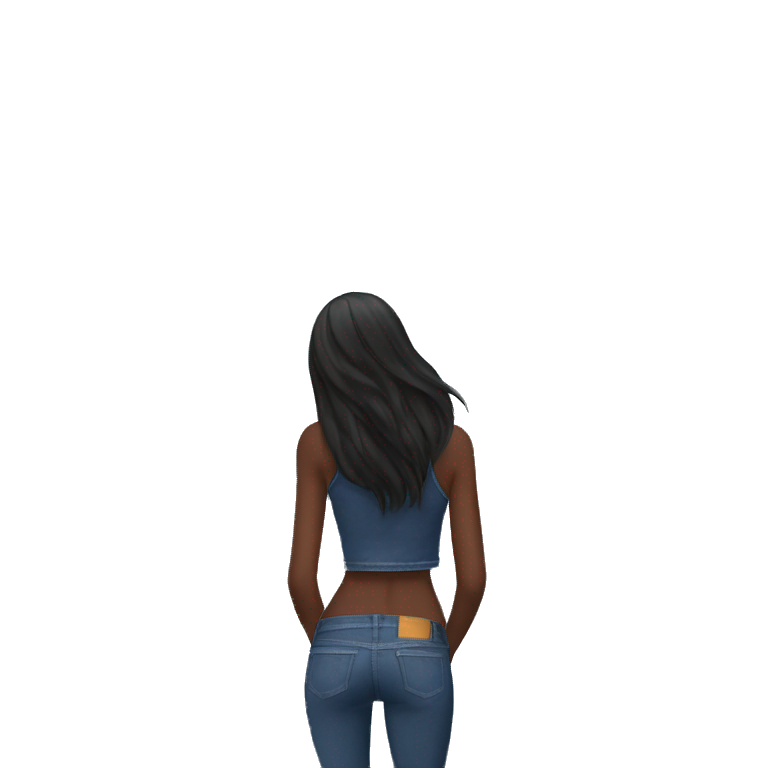 dark-skinned girl in denim emoji