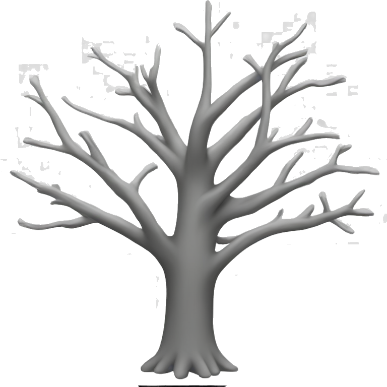 lonely tree in grayscale emoji