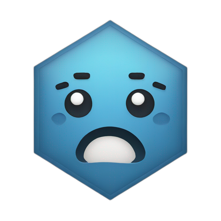 a hexagon crying emoji
