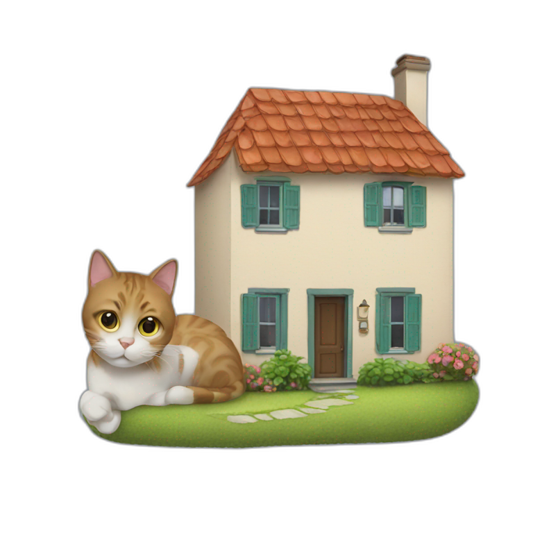 house and cat emoji