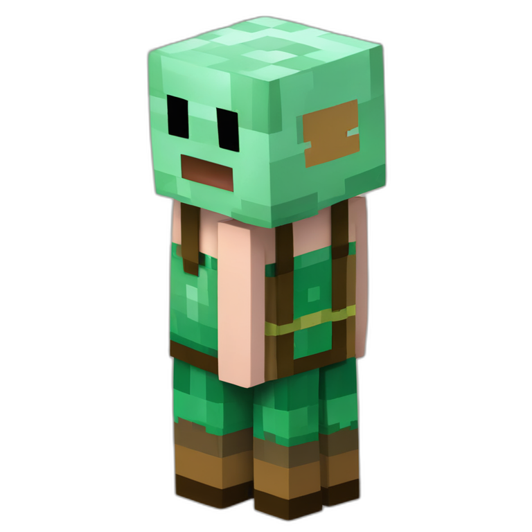 Minecraft farmer villager cubic with an square starw hate minecraft style emoji