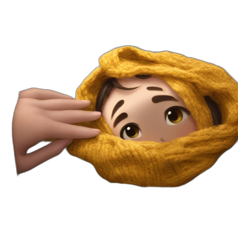 cozy girl in warm sweater emoji
