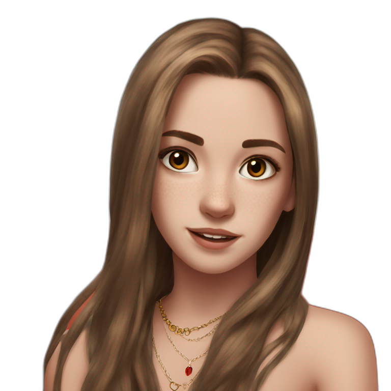 serene brown-eyed girl with freckles emoji