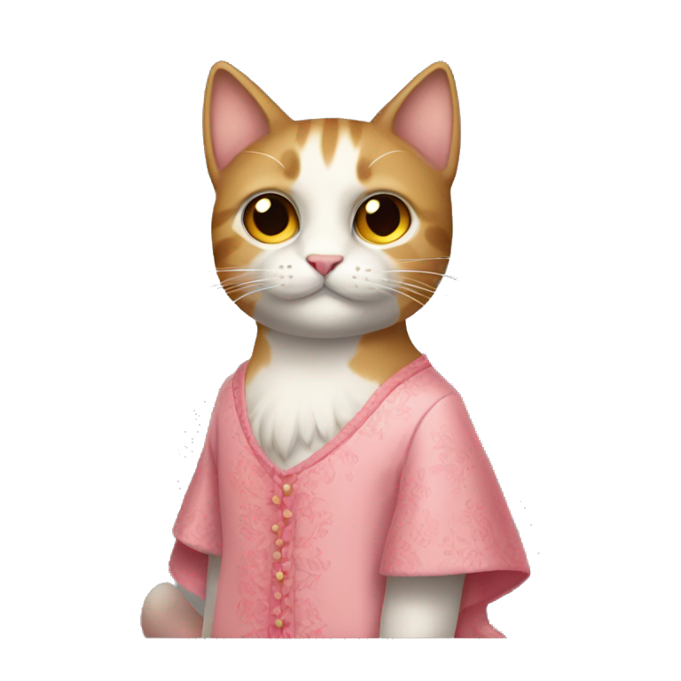 Gato con vestido emoji
