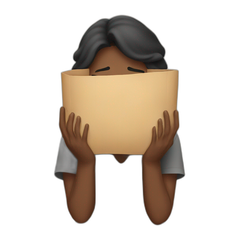 hiding face with hands emoji