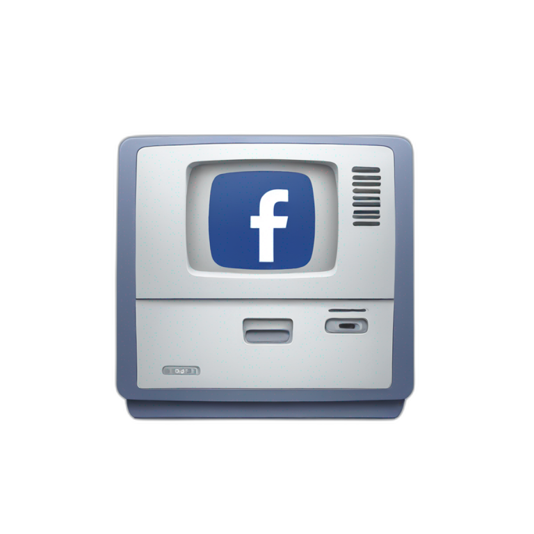 computer screen with facebook logo  emoji
