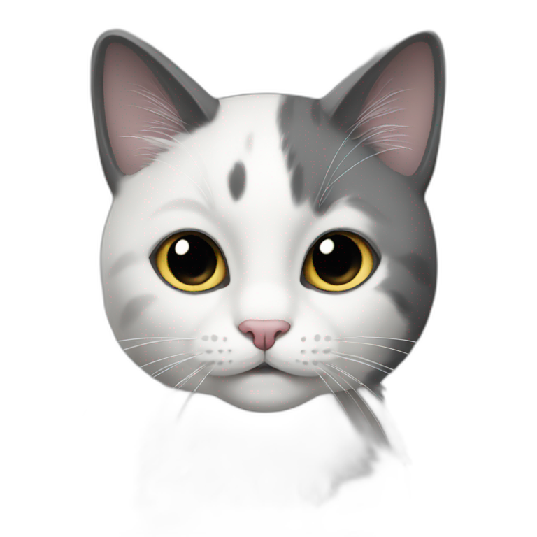 Grey-white-black-cat emoji