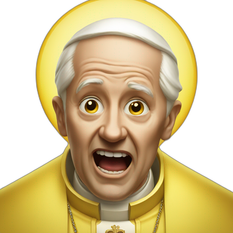 The Screaming yellow pope  emoji