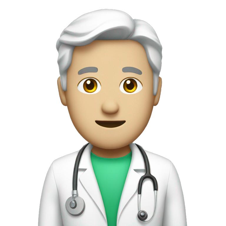 Doctor with white coat and Green plus helmet  emoji
