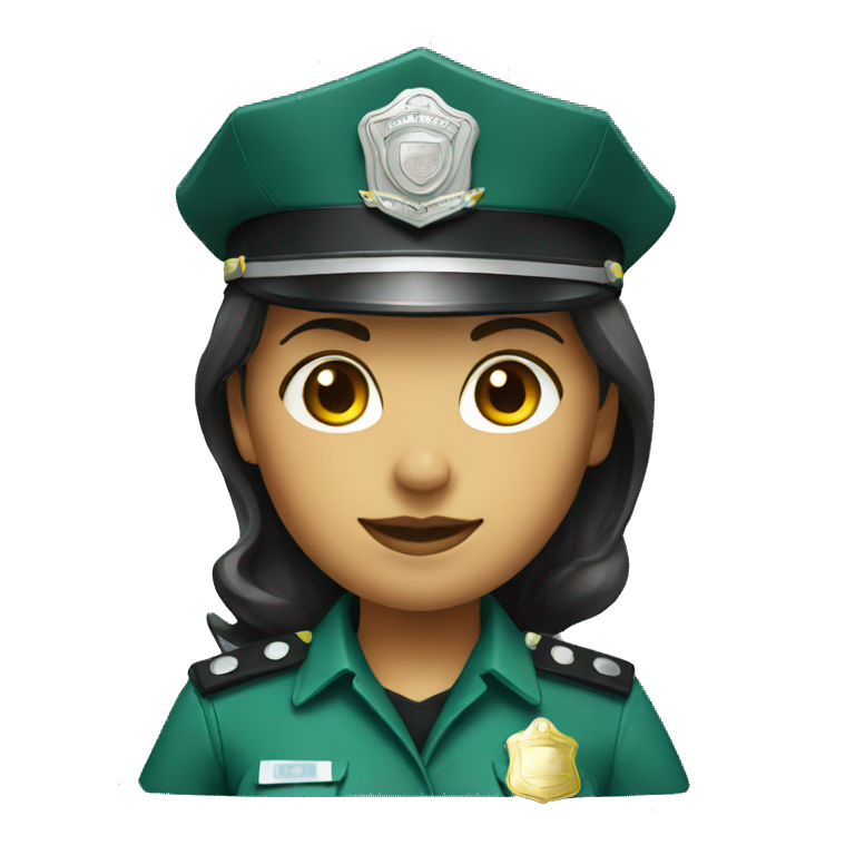Female police green uniform emoji