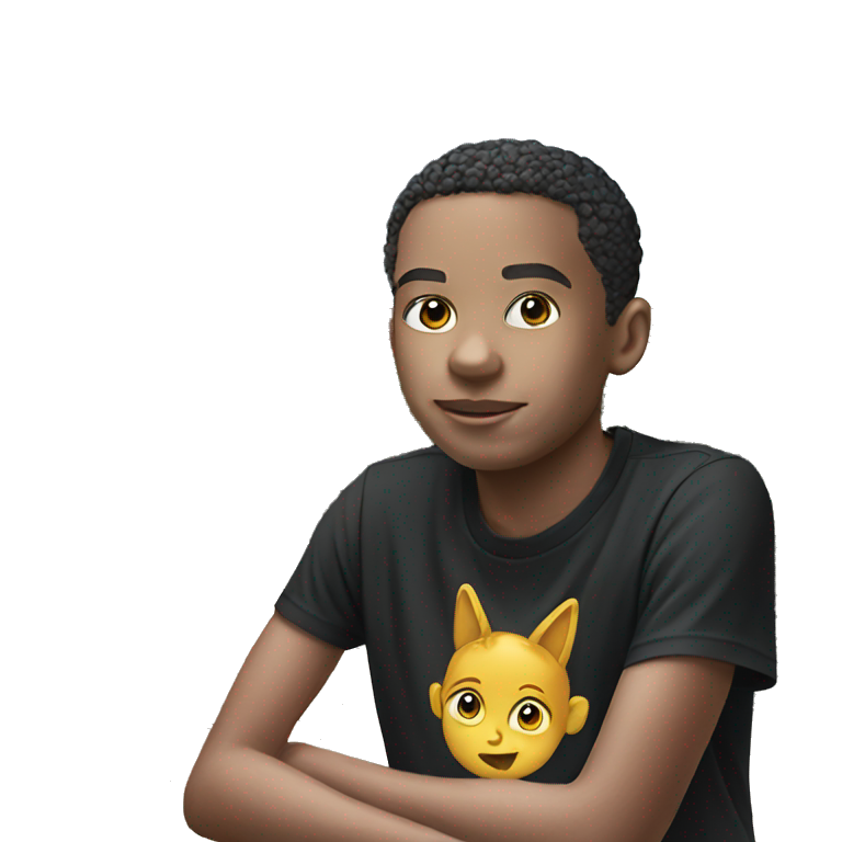 young boy in black shirt emoji