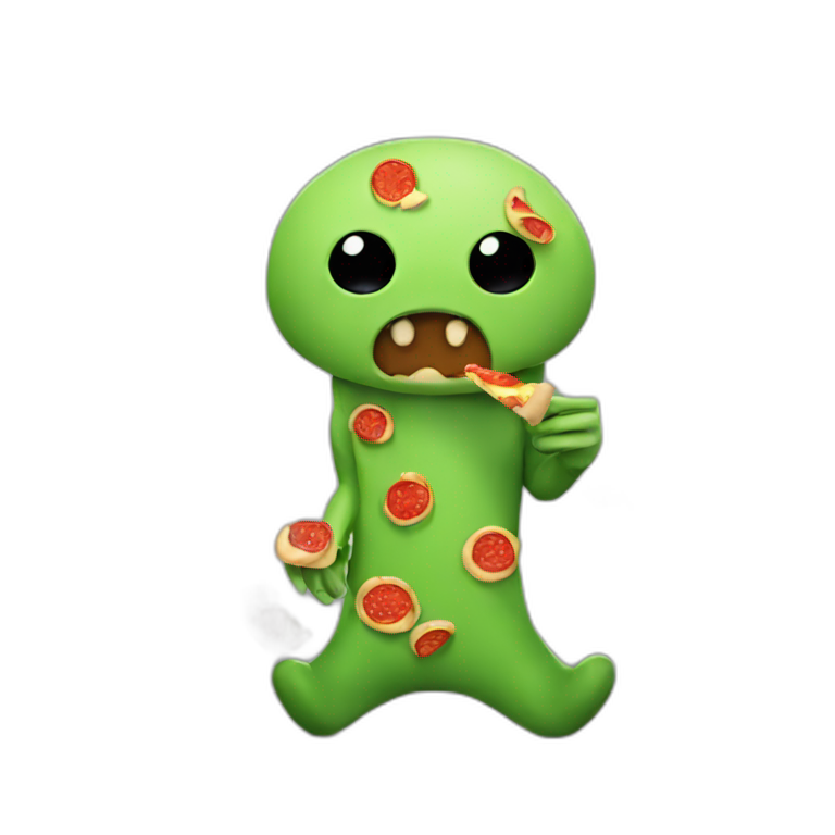 creeper eating pizza emoji