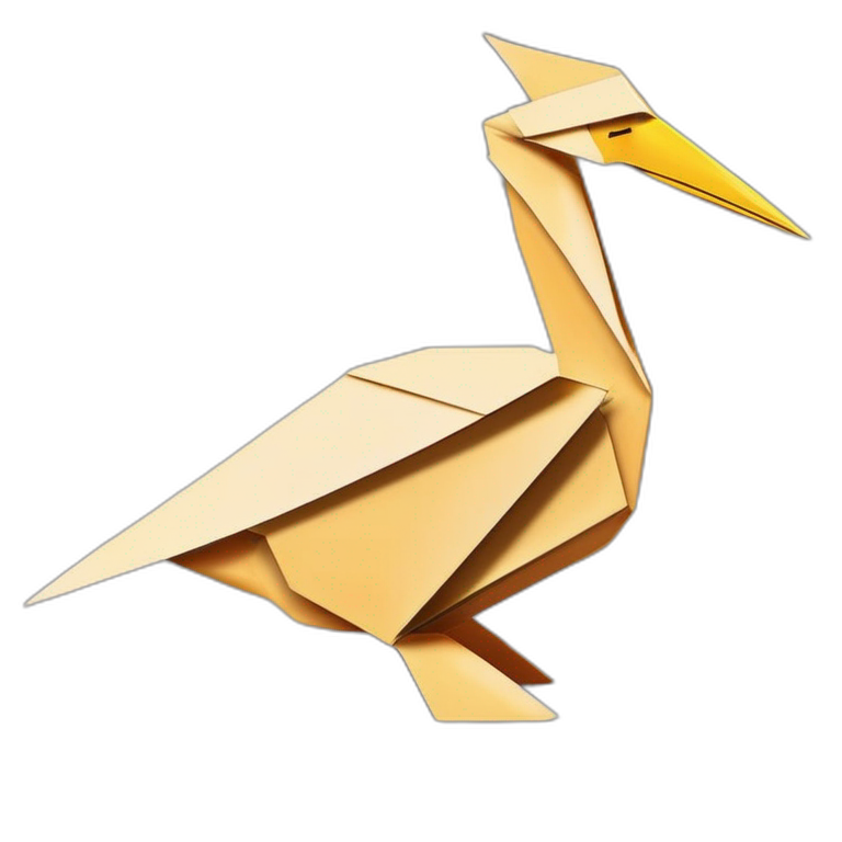 cigogne origami dessin emoji