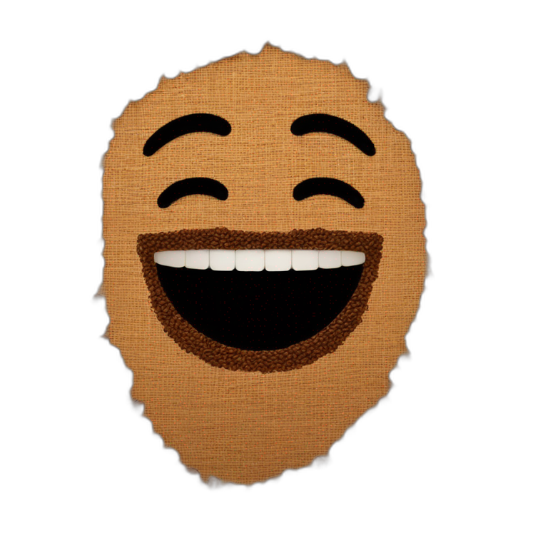Voice and speech icon, Head, face and sound wave from the mouth. made of coffee beans emoji