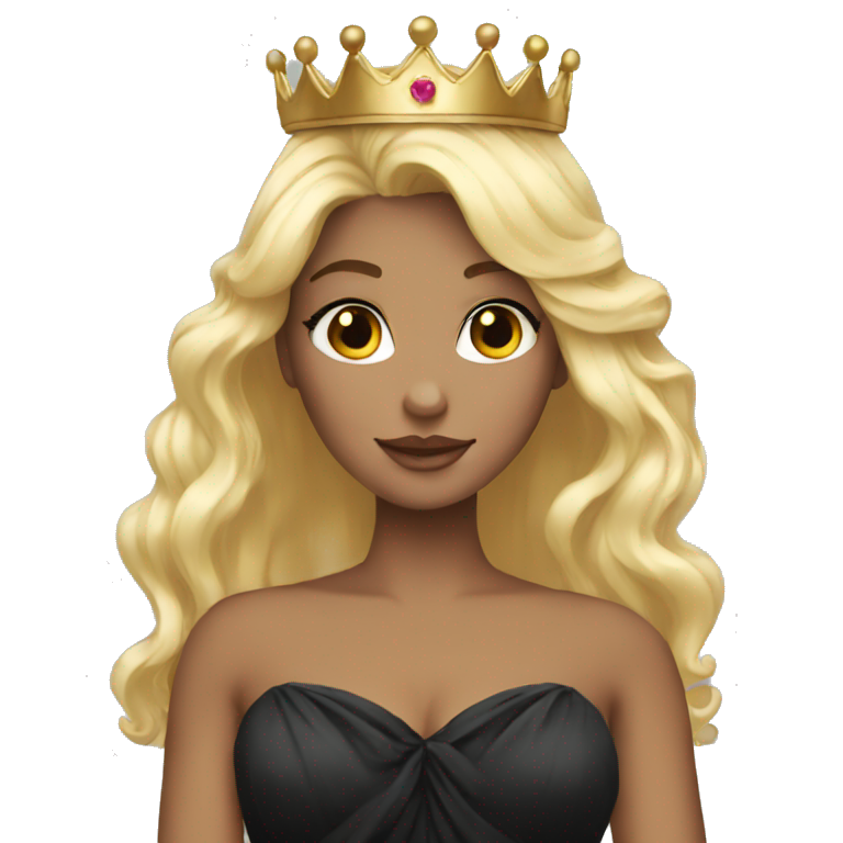 Black dress princess blonde crown emoji
