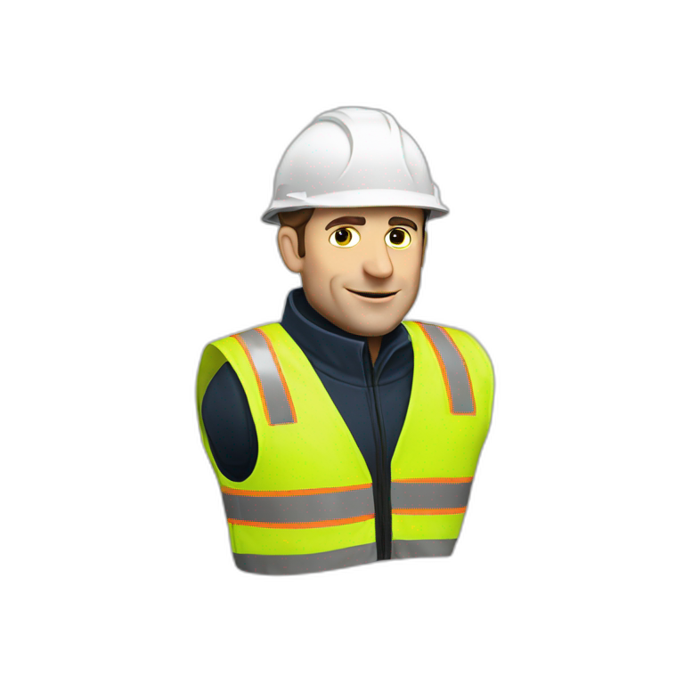 Emmanuel Macron wearing yellow safety vest emoji