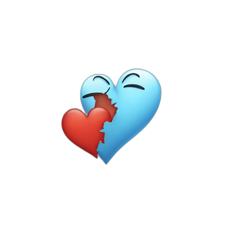 Half heart broken  emoji