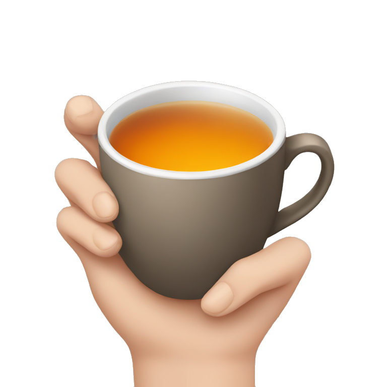 hand holding tea emoji