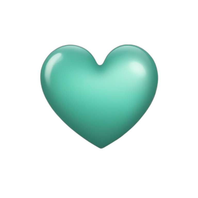 teal heart with no face emoji