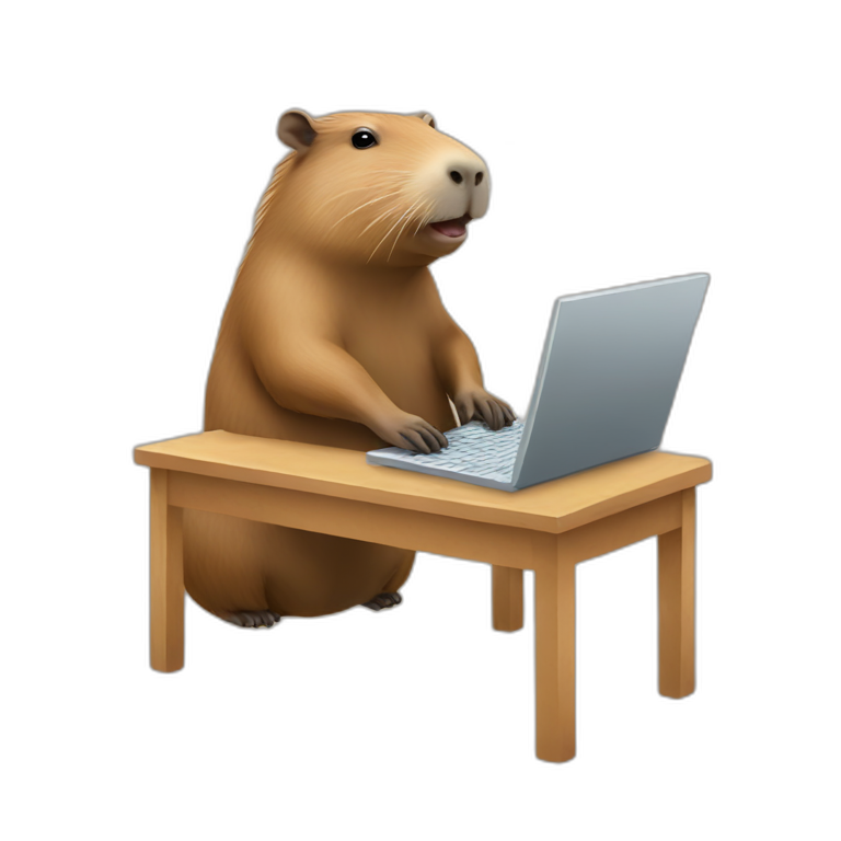 Capybara with computer emoji