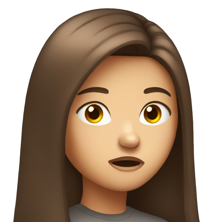 angry girl brown long hair  emoji
