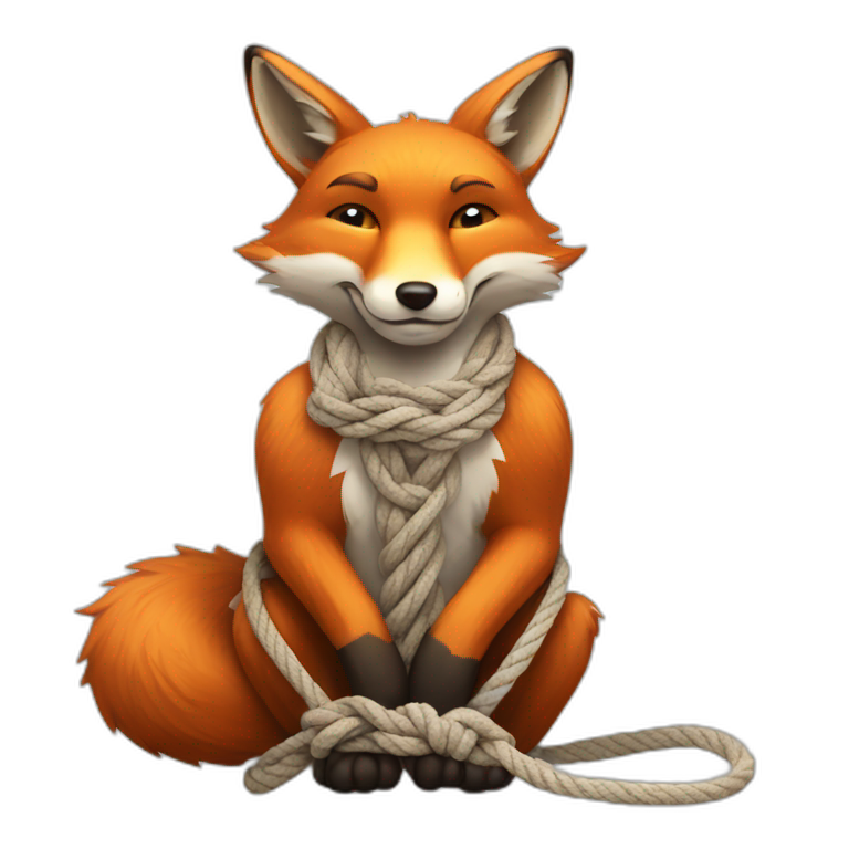 Fox tied up with ropes emoji
