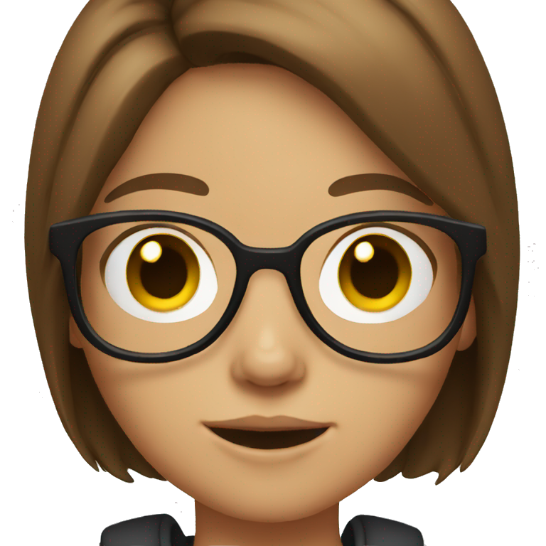 Girl with brown hair and glasses emoji