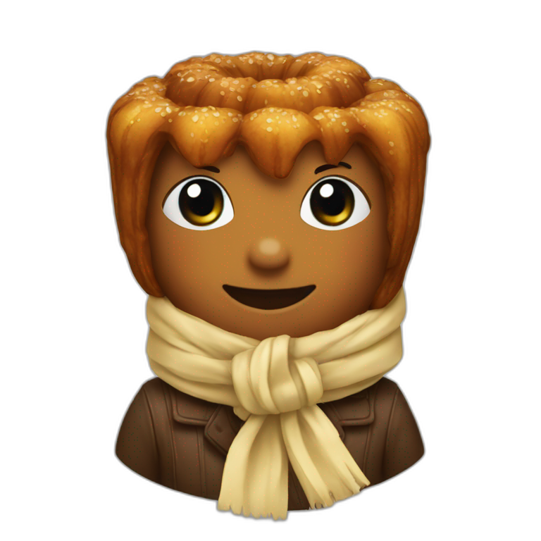 a cannelé with a scarf emoji
