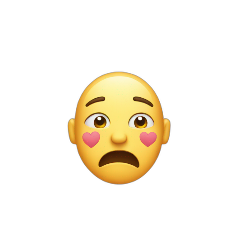 pleading face emoji with hearts around it emoji