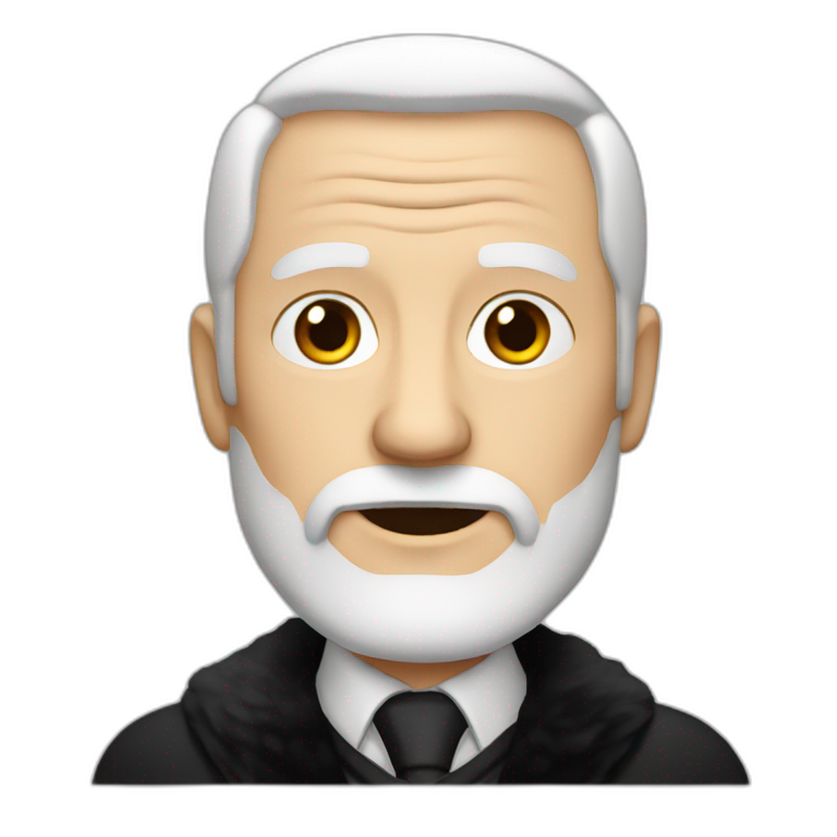 white old man with black Fur coat emoji