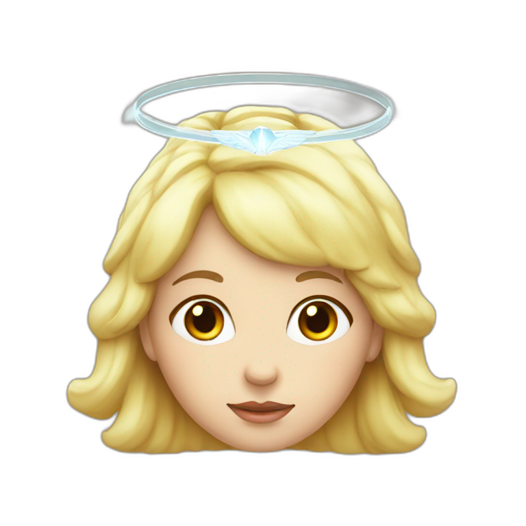 woman with halo above head, angel emoji
