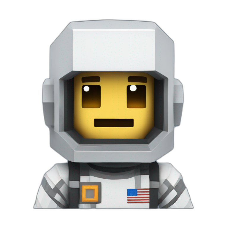 Cubic Minecraft astronaut emoji