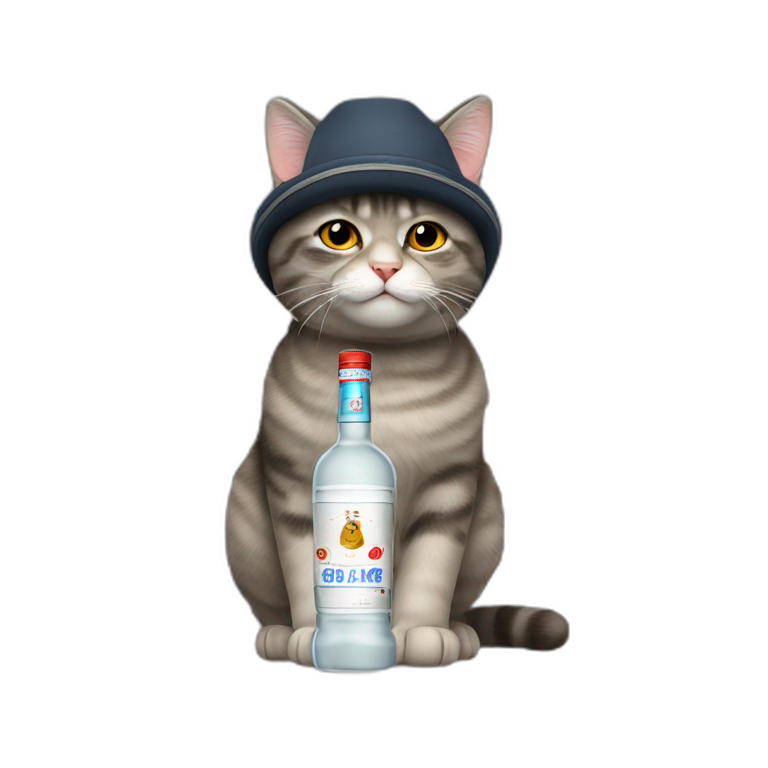 Cat with an ushanka drink vodka emoji