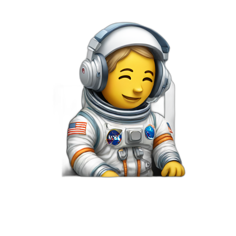 astronaut on laptop with headphones emoji