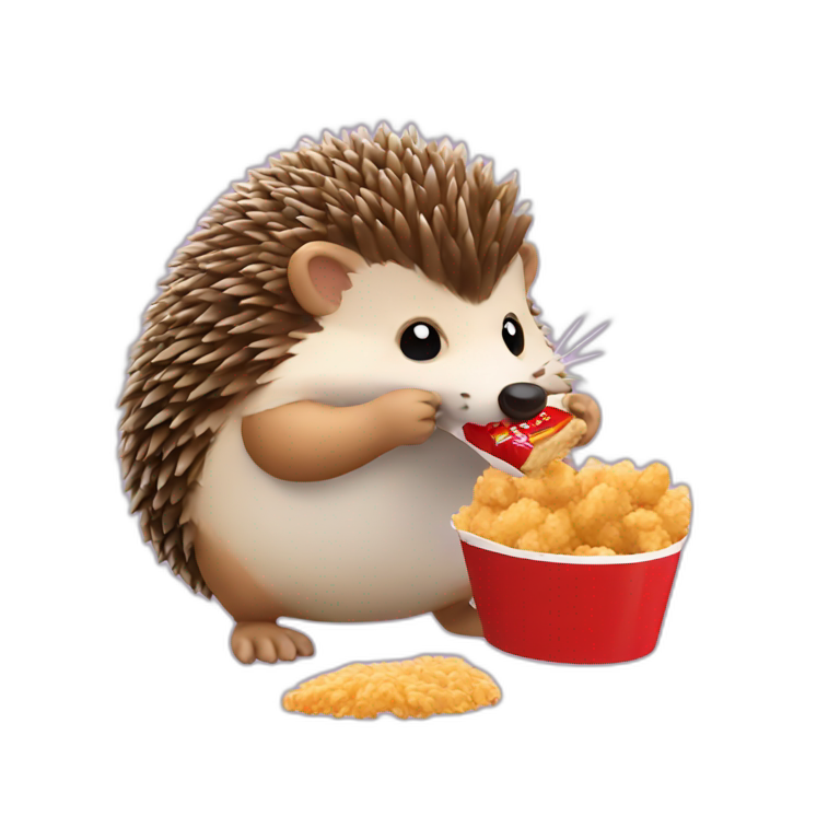 Hedgehog eating KFC emoji