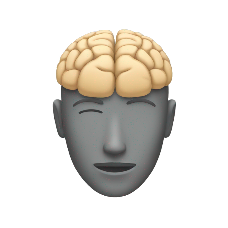 man showing on his head/brain emoji